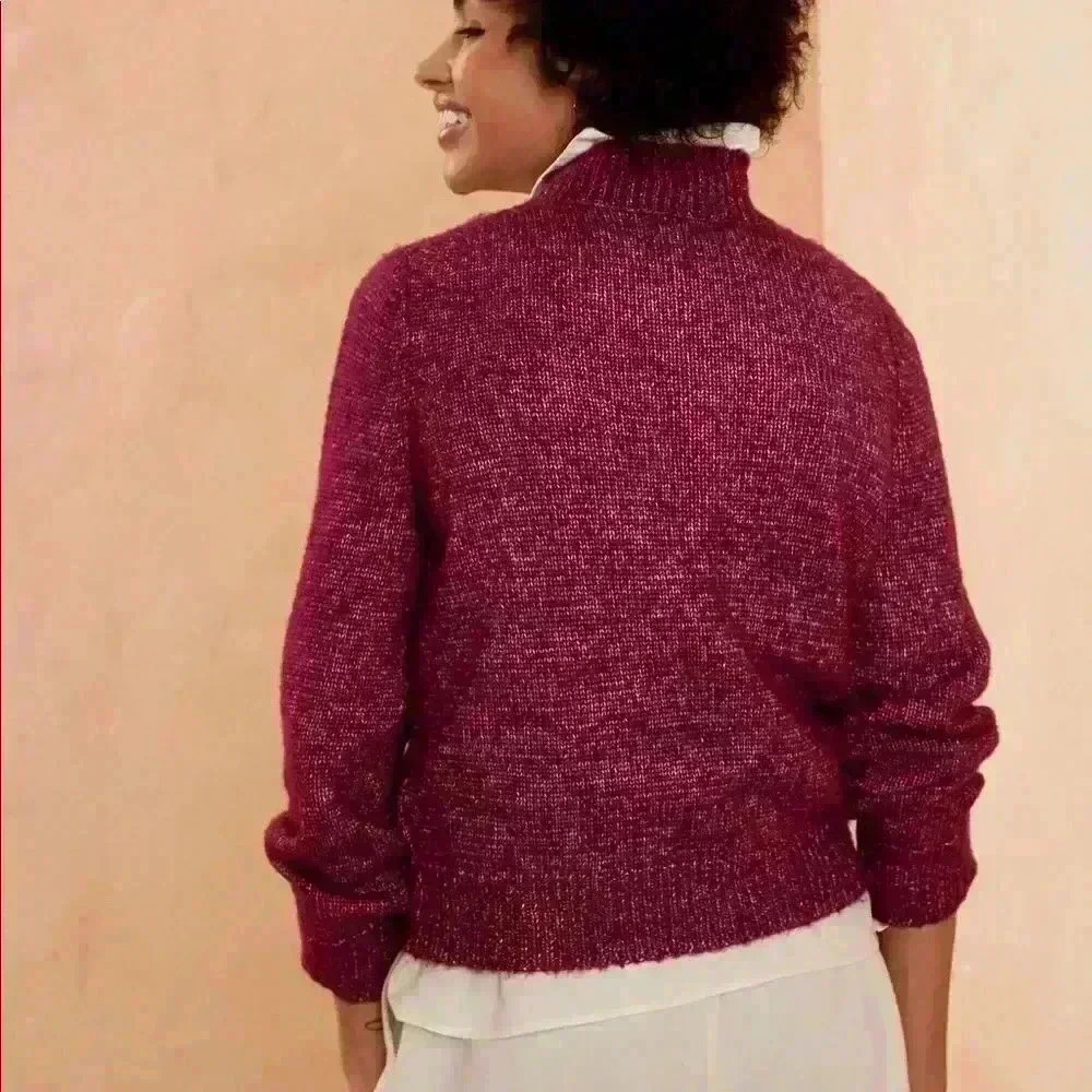 Banana Republic Cozy Cable Mock-Neck Sweater - Picture 2 of 8